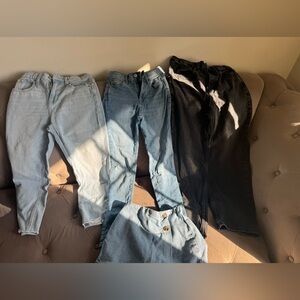 Old Navy big girls  bundle of 4 items Light Blue, Medium Blue, and Black Jeans.
